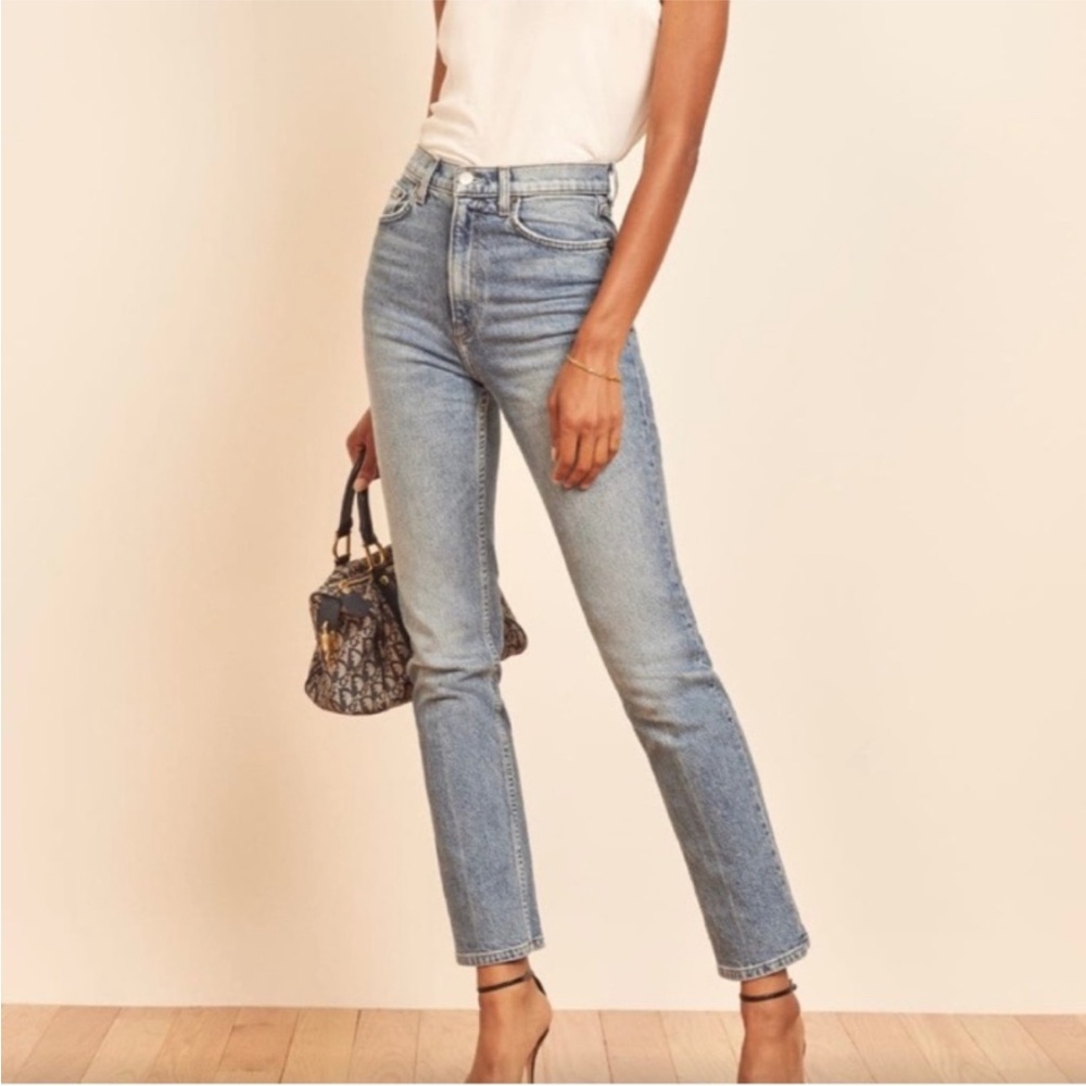 Reformation Blue Jeans Liza Ultra high rise straight 26 28.5L